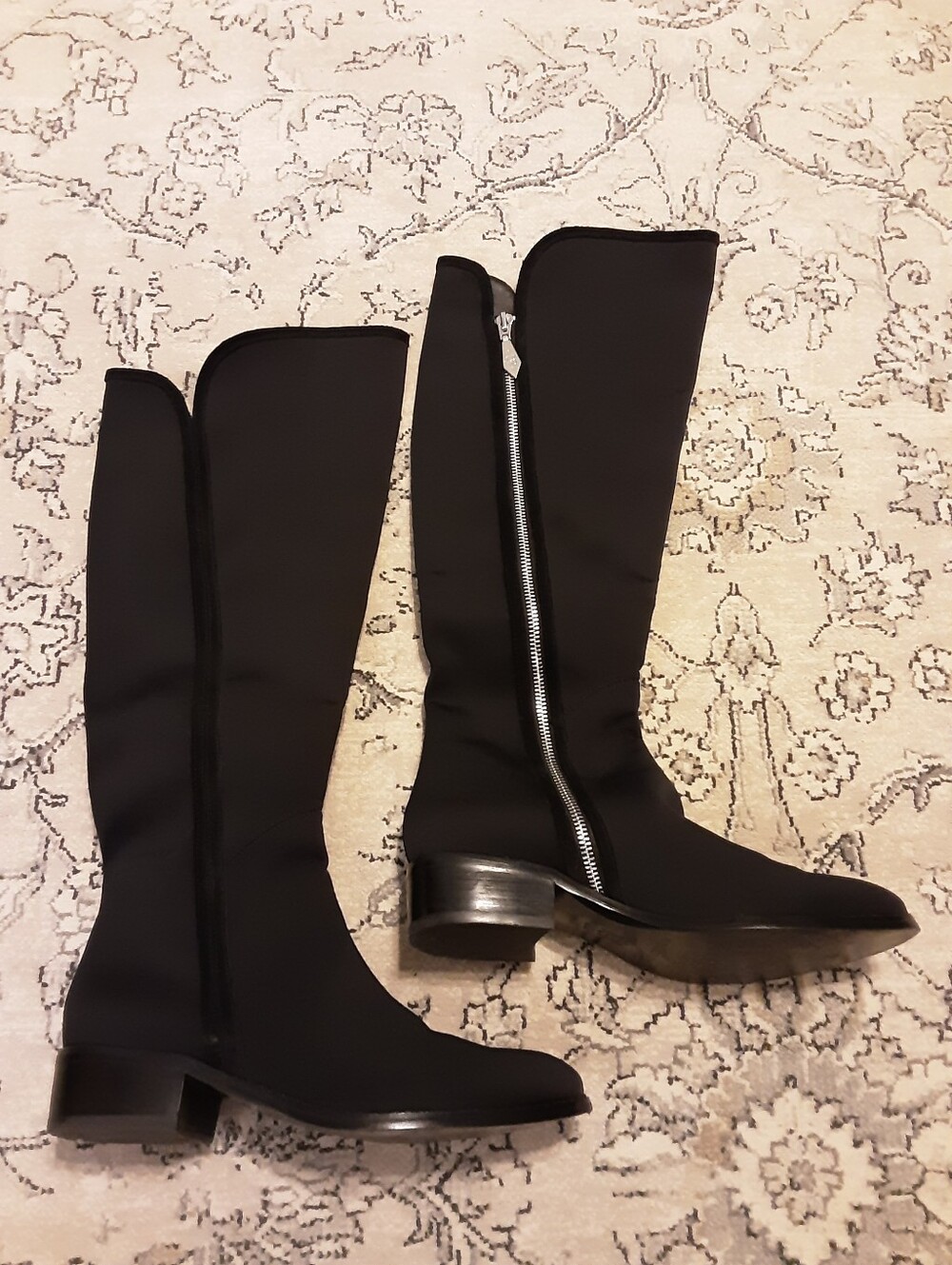 Donald Pliner Nova Black Knee-High Side-Zip Boots